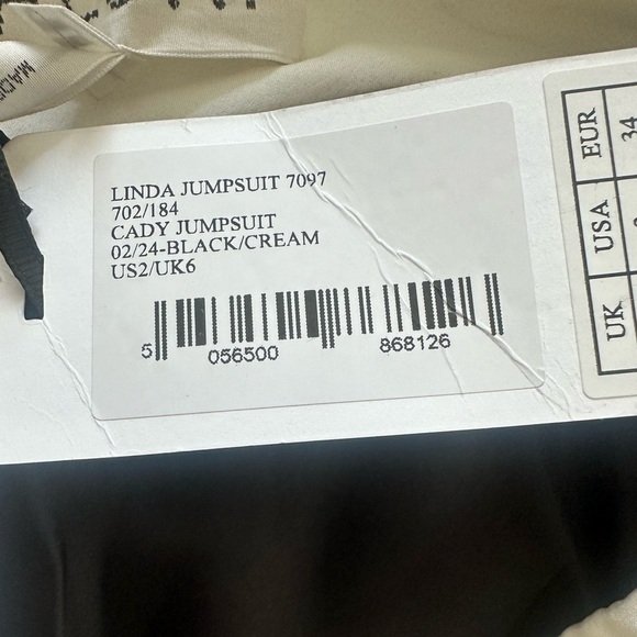 SALONI Linda Jumpsuit in Black & Cream NWT - Picture 12 of 13